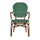 14840004 Καρέκλα Κήπου BOALI Πράσινο/Λευκό/Μπαμπού Αλουμίνιο/Rattan 41x45x92cm Φυσικό/Πράσινο/Λευκό