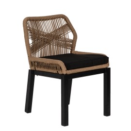 14840045 Καρέκλα Κήπου LISBON Μπεζ/Μαύρο Αλουμίνιο/Ύφασμα 50x58x77cm Μπεζ/Μαύρο