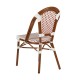 14840059 Καρέκλα Κήπου MUTARAZI Λευκό/Κόκκινο/Μπαμπού Αλουμίνιο/Rattan 50x57x85cm Φυσικό/Λευκό/Κόκκινο