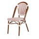 14840059 Καρέκλα Κήπου MUTARAZI Λευκό/Κόκκινο/Μπαμπού Αλουμίνιο/Rattan 50x57x85cm Φυσικό/Λευκό/Κόκκινο