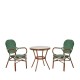 14990225 Σετ Τραπεζαρία Κήπου BURUNDI Μπαμπού Αλουμίνιο/Γυαλί Με 2 Καρέκλες 14990225 Φυσικό/Πράσινο/Λευκό