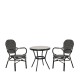 14990233 Σετ Τραπεζαρία Κήπου BURUNDI Μαύρο Αλουμίνιο/Γυαλί Με 2 Καρέκλες 14990233 Μαύρο/Λευκό