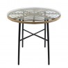 14510041 Τραπέζι Κήπου ArteLibre APPIUS Φυσικό/Μαύρο Μέταλλο/Rattan/Γυαλί 70x70x74cm Φυσικό/Μαύρο