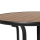 14840041 Τραπέζι Κήπου SANAAG Μαύρο/Καρυδί Αλουμίνιο/Ξύλο Φ80x73cm Καφέ/Μαύρο