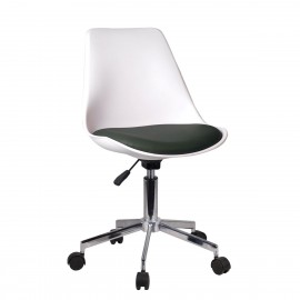 14230019 Καρέκλα Γραφείου ArteLibre ΚΥΒΕΛΗ Λευκό/Μαύρο PU 48x55x82-92cm Λευκό