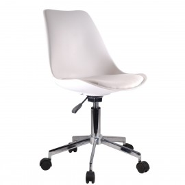14230020 Καρέκλα Γραφείου ArteLibre ΚΥΒΕΛΗ Λευκό PU 48x55x82-92cm Λευκό