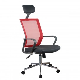 14230021 Καρέκλα Γραφείου ArteLibre ΦΟΙΒΗ Κόκκινο/Μαύρο Mesh 58x59x116-124.5cm Κόκκινο