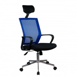 14230023 Καρέκλα Γραφείου ΦΟΙΒΗ Μπλε/Μαύρο Mesh 58x59x116-124.5cm Μπλε