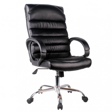 14230044 Καρέκλα Γραφείου MOLY Μαύρο Δέρμα 65x70.5x119-126cm Μαύρο