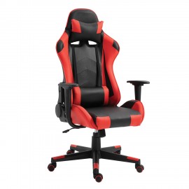 14730004 Καρέκλα Γραφείου Gaming NAVAN Κόκκινο/Μαύρο PVC 68x53x122-131cm Μαύρο/Κόκκινο