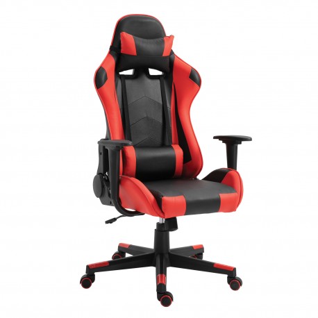 14730004 Καρέκλα Γραφείου Gaming NAVAN Κόκκινο/Μαύρο PVC 68x53x122-131cm Μαύρο/Κόκκινο
