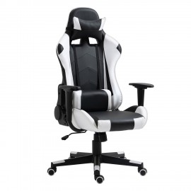 14730005 Καρέκλα Γραφείου Gaming NAVAN Λευκό/Μαύρο PVC 68x53x122-131cm Μαύρο/Λευκό