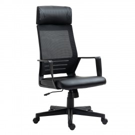 14730016 Καρέκλα Γραφείου Gaming ATHY Μαύρο PVC/Mesh 62x52x115-120cm Μαύρο