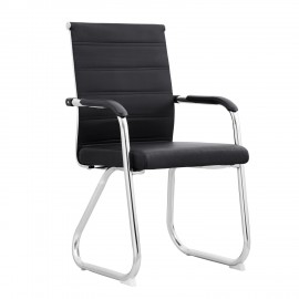 14370217 Καρέκλα Επισκέπτη NICO Μαύρο/Χρώμιο PU/Μέταλλο 55x56.5x95cm Μαύρο