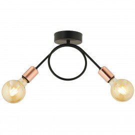 14780007 Φωτιστικό Κρεμαστό ZEYR Δίφωτο Μαύρο/Μπρονζέ Μέταλλο 45x30cm