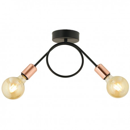 14780007 Φωτιστικό Κρεμαστό ZEYR Δίφωτο Μαύρο/Μπρονζέ Μέταλλο 45x30cm