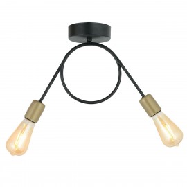 14780008 Φωτιστικό Κρεμαστό ZEYR Δίφωτο Αντικέ/Μαύρο Μέταλλο 45x30cm