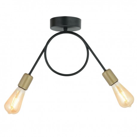 14780008 Φωτιστικό Κρεμαστό ZEYR Δίφωτο Αντικέ/Μαύρο Μέταλλο 45x30cm