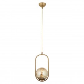 14780075 Φωτιστικό Κρεμαστό LORN Αντικέ/Μελί Μέταλλο/Γυαλί 17x105cm