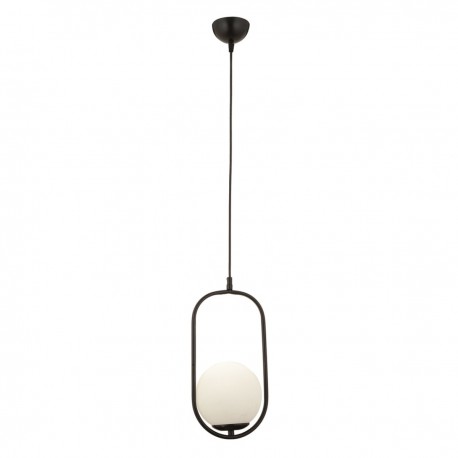 14780086 Φωτιστικό Κρεμαστό LORN Μαύρο/Λευκό Μέταλλο/Γυαλί 17x100cm