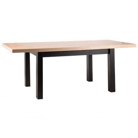 80-2995 STÓŁ PRESTO DĄB ARTISAN / CZARNY 140(218)X80