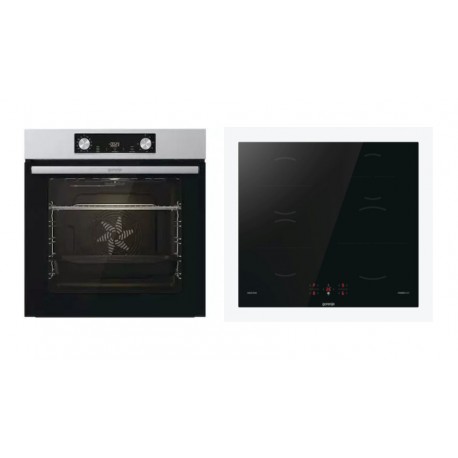 Gorenje BO6737E02X + GI641BSC Φούρνος άνω Πάγκου 77lt με Επαγωγικές Εστίες Π59.5εκ. Inox (4 ΧΡΟΝΙΑ ΕΓΓΥΗΣΗ)