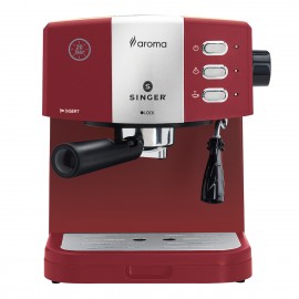 Singer ES850ΒΒ Μηχανή Espresso 850W Πίεσης 20bar Aroma Red