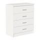 123-000209 Συρταριέρα OLYMPUS pakoworld με 4 συρτάρια χρώμα λευκό 80x40x95εκ