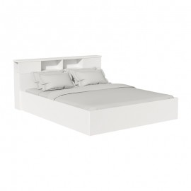 123-000210 Κρεβάτι διπλό OLYMPUS pakoworld σε χρώμα antique λευκό 160x200εκ