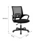 274-000004 Καρέκλα γραφείου εργασίας Berto chrome pakoworld ύφασμα mesh μαύρο 56x47x85-95εκ