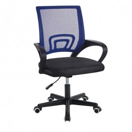 274-000003 Καρέκλα γραφείου εργασίας Berto I pakoworld ύφασμα mesh μπλε-μαύρο 56x47x85-95εκ