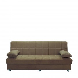 14210140 Καναπές Κρεβάτι Τριθέσιος LAURA ΙΙ Καφέ 190x75x80cm Καφέ
