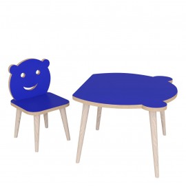 14870185 Τραπεζάκι Παιδικό AMAHLE Με Κάθισμα Μπλε MDF/Ξύλο 46x50x42cm Μπλε