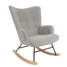 14360016 Πολυθρόνα Κουνιστή CANDY CANE Γκρι Ύφασμα/Μέταλλο/Ξύλο 91x67x86cm Γκρι