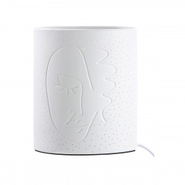 05160179 Λάμπα Επιτραπέζια ArteLibre Με Διακόσμηση Πρόσωπο Λευκό Πορσελάνη 10x17x20.5cm