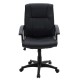126-000017 Καρέκλα γραφείου εργασίας LENNON pakoworld τεχνόδερμα μαύρο