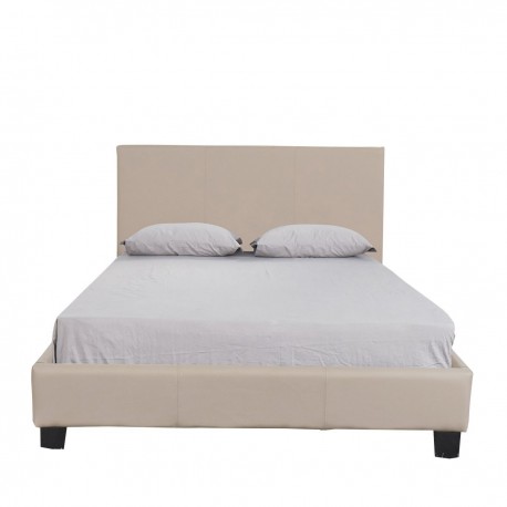 14320002 Κρεβάτι ArteLibre AZALEA Capuccino PU 213x128x88cm (Στρώμα 120x200cm) Μπεζ