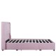 14920006 Κρεβάτι Διπλό ArteLibre ANNONA Ανοιχτό Ροζ Βελούδο (Στρώμα 160x200cm) Ροζ