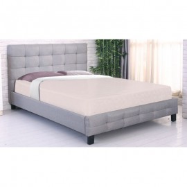 Ε8050,4 FIDEL Κρεβάτι Διπλό για Στρώμα 180x200cm, Ύφασμα Γκρι