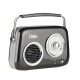 15183-0001 Osio OPR-3040B Μαύρο Ρετρό φορητό αναλογικό ραδιόφωνο με Bluetooth, AUX, USB, FM και subwoofer – 24W