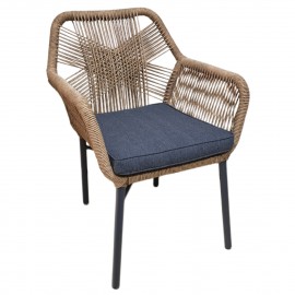 ΠΟΛΥΘΡΟΝΑ TOPIN HM6048.03 ΑΛΟΥΜΙΝΙΟ ΑΝΘΡΑΚΙ-P.E. RATTAN ΜΠΕΖ-ΜΑΞΙΛΑΡΙ ΑΝΘΡΑΚΙ