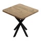 321-000081 Τραπέζι Prestone pakoworld oak μελαμίνης-μαύρο μέταλλο 70x70x75εκ