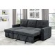 0011.HS89DG Tiago Γωνιακός καναπές κρεβάτι με αποθηκευτικό χώρο 222x150x94εκ. Γκρι σκούρο με αναστρέψιμη γωνία Γκρι σκούρο