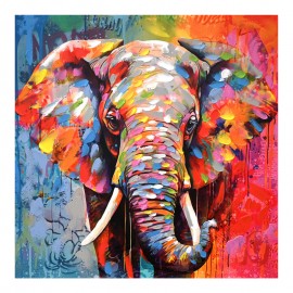 296-000002 Πίνακας σε καμβά Elephant Inart 80x3x80εκ