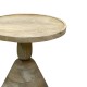 297-000009 Βοηθητικό τραπέζι Spello Inart white wash-φυσικό μασίφ mango ξύλο Φ38x46εκ