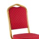 294-000001 Καρέκλα συνεδρίου Hilton pakoworld στοιβαζόμενη ύφασμα κόκκινο-μέταλλο χρυσό 40x42x92εκ