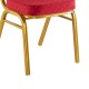 294-000001 Καρέκλα συνεδρίου Hilton pakoworld στοιβαζόμενη ύφασμα κόκκινο-μέταλλο χρυσό 40x42x92εκ