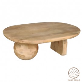 297-000003 Τραπέζι σαλονιού Kane Inart φυσικό μασίφ ξύλο ακακίας 110x72x38εκ