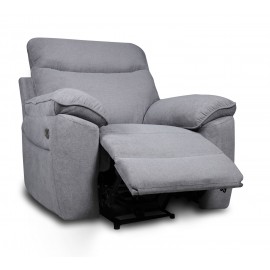 0051.MS03LG Boston πολυθρόνα Relax με ηλεκτρική ανάκλιση 101x100x102εκ. Γκρι Ανοιχτό ύφασμα