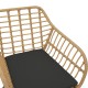 286-000005 Πολυθρόνα Naoki pakoworld με μαξιλάρι pe φυσικό-μέταλλο μαύρο πόδι 55x58x79εκ